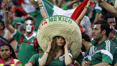 americateve | Fan&aacute;ticos de M&eacute;xico festejan durante el partido contra Croacia en el Mundial el lunes, 23 de junio de 2014, en Recife, Brasil. (AP Photo/Ricardo Mazalan)