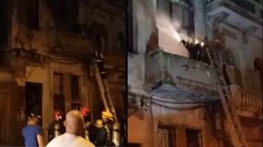 se incendia un edificio, que ya estaba en peligro de derrumbe en centro habana