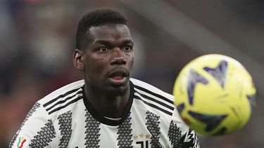 ARCHIVO - Paul Pogba de Juventus durante el partido contra el Inter de Milán en la Copa Italia, el 26 de abril de 2023. (Spada/LaPresse vía AP)