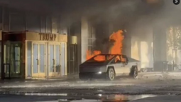 explosion de cybertruck frente a un  hotel trump en las vegas bajo investigacion como posible acto de terrorismo