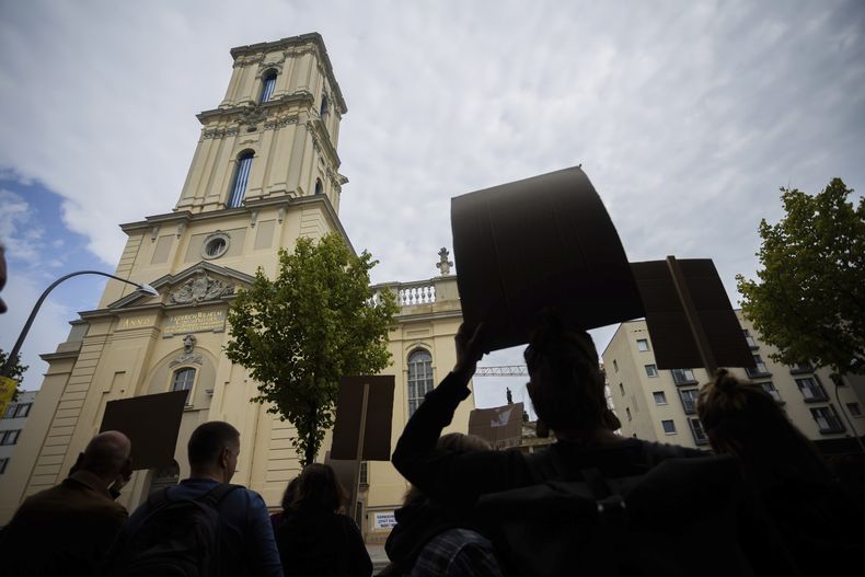 Foto de la iglesia reconstruida en Potsdam, Alemania, el 22 de agosto del 2024. (Christoph Soeder/dpa via AP)