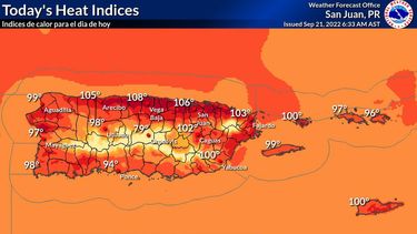 emiten advertencia de calor para 27 pueblos por indices que podrian alcanzar los 112 grados fahrenheit