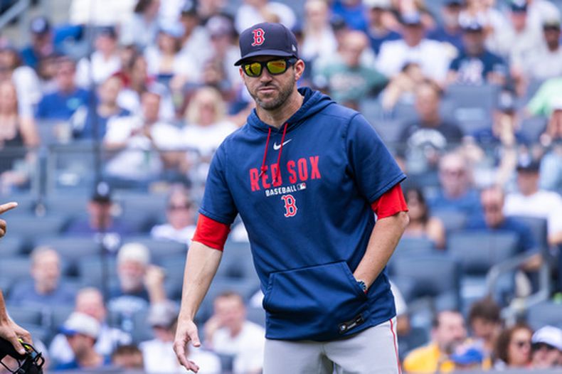 Chad Tracy, mánager de los Medias Rojas de Boston, durant un juego contra los Yankees de Nueva York, el domingo 30 de agosto de 2026, en Nueva York. (AP Foto/Corey Sipkin)