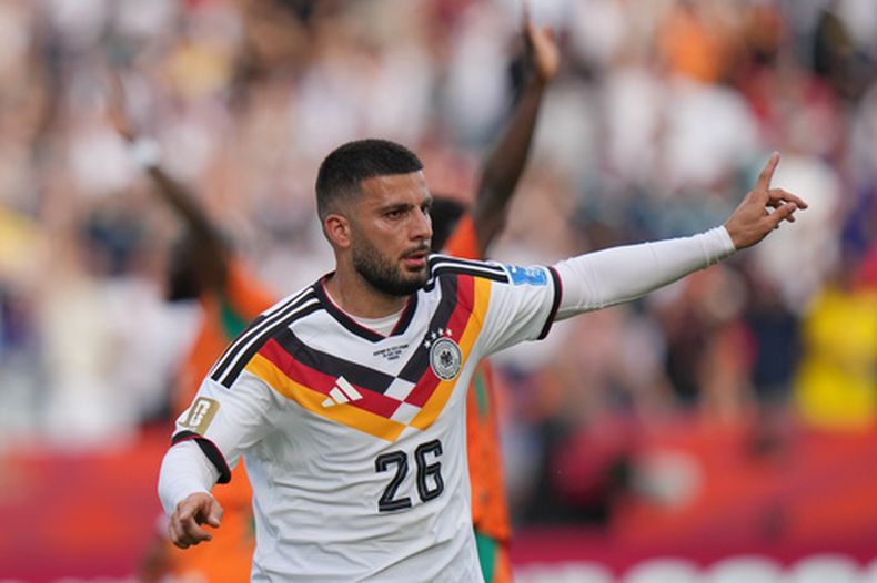 Deniz Undav celebra tras marcar un gol para Alemania en el partido contra Costa de Marfil, el sábado 20 de junio de 2026. (AP Foto/Stephanie Scarbrough)