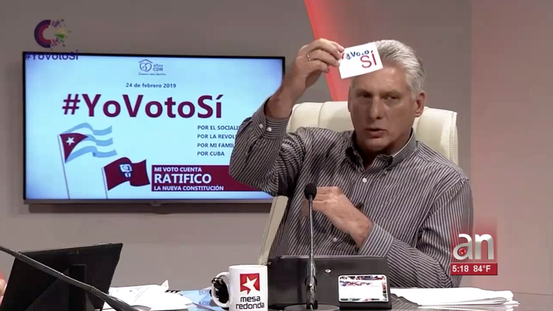Diaz Canel Voto Si