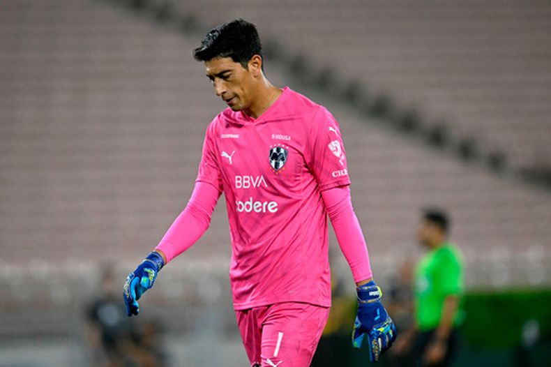 ARCHIVO - Esteban Andrada, arquero del Monterrey de México, en el partido contra Los Ángeles FC en la Leagues Cup, el viernes 11 de febrero de 2023, en Pasadena, California. (AP Foto/Alex Gallardo)
