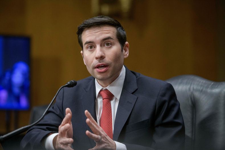 Keith Sonderling, nominado para ser secretario de Trabajo de Estados Unidos, en el Congreso en Washington, el 27 de febrero del 2025. (AP foto/Rod Lamkey Jr.)