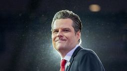 ARCHIVO - El representante republicano Matt Gaetz se retira tras hablar durante la Conferencia Política de Acción Conservadora, CPAC 2024, en el National Harbor, el 23 de febrero de 2024, en Oxon Hill, Maryland. (AP Foto/Alex Brandon, archivo)