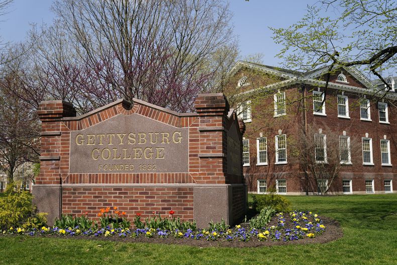 ARCHIVO - El campus del Gettysburg College el 7 de abril de 2021, en Gettysburg, Pensilvania. (AP Foto/Matt Rourke, Archivo)