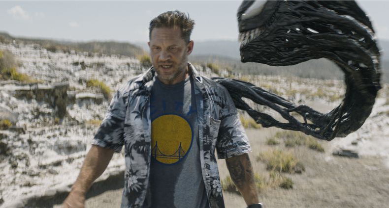 En esta imagen proporcionada por Sony Pictures, Tom Hardy en una escena de Venom: The Last Dance. (Columbia-Sony Pictures vía AP)