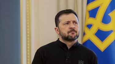 El presidente de Ucrania, Volodymyr Zelensky, ofrece una conferencia de prensa en Kiev, el miércoles 19 de febrero de 2025. (Tetiana Dzhafarova/Pool foto via AP)
