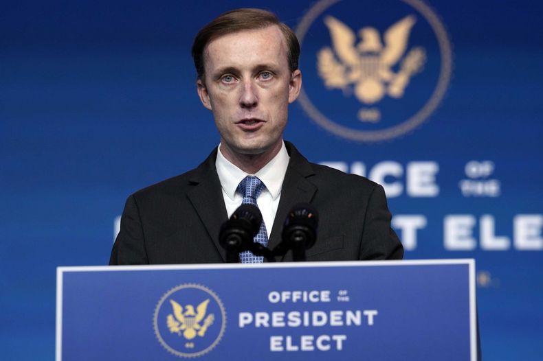 El asesor de Seguridad Nacional de EEUU, Jake Sullivan, durante una rueda de prensa en la Casa Blanca (Foto: EFE/Yuri Gripas/Pool)