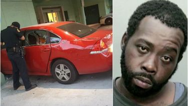 escuadron antibombas investiga choque de auto contra sede de la policia en miami