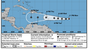 en alerta ante el paso de isaac