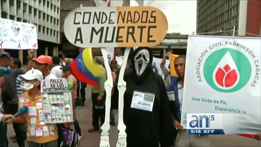 medicos y enfermos denuncian en las calles crisis sanitaria de venezuela