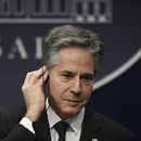 El secretario de Estado de EEUU, Antony Blinken, durante una conferencia de prensa en la casa de gobierno, en Buenos Aires, Argentina, el viernes 23 de febrero de 2024. (AP Foto/Gustavo Garello)