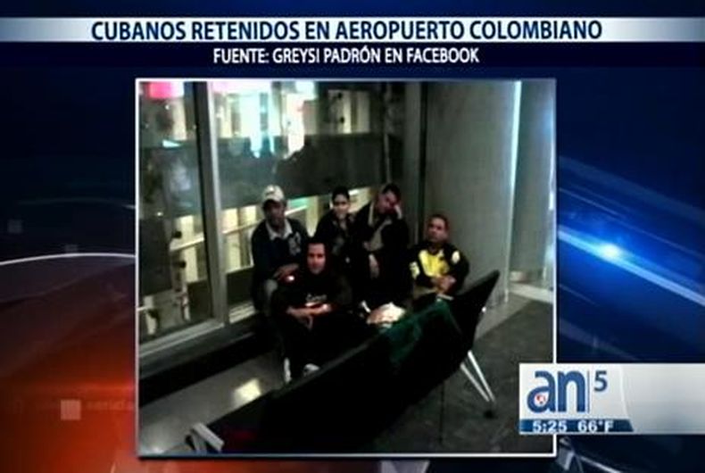 Cancillería colombiana dice que los cubanos están en una zona de tránsito en el aeropuerto de Bogotá y por ello no pueden darle el asilo.