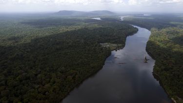 ARCHIVO - El río Esequibo fluye a través del cruce Kurupukari el 19 de noviembre de 2023, en Guyana. (AP Foto/Juan Pablo Arraez, archivo)