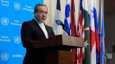 El ministro de exteriores iraní Abbas Araghchi en las Naciones Unidas, en Nueva York, el 25 de septiembre del 2026. (AP foto/Yuki Iwamura)