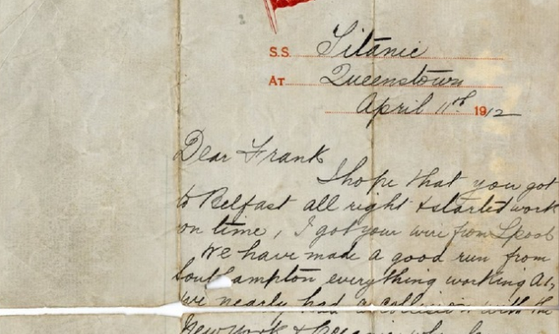 Una misiva escrita por el ingeniero principal de la nave desvela que al zarpar pudieron haber chochaco con otro barco, lo que hubiera atrasado como mínimo el inicio del viaje.