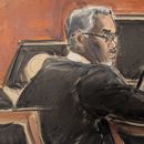 Sean Diddy Combs se sienta en la mesa de defensa antes del inicio de la selección del jurado en el tribunal federal de Manhattan, el lunes 5 de mayo de 2025, en Nueva York. (Elizabeth Williams via AP)