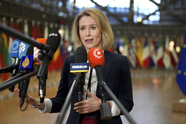 La directora de asuntos exteriores de la Unión Europea, Kaja Kallas, en Bruselas el 27 de enero del 2025. . (AP foto/Virginia Mayo)