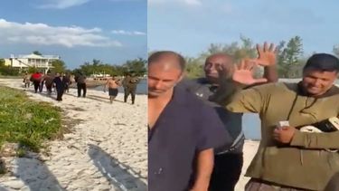 captan el momento en que balseros cubanos llegan a cayo marathon