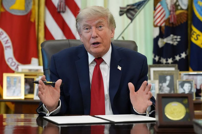 El presidente Donald Trump en la Oficina Oval en la Casa Blanca en Washington el 29 de junio del 2026. (AP foto/Jacquelyn Martin)