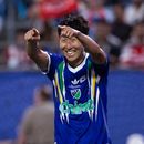 Son Heung-min (7), de las Estrellas de la MLS, festeja tras marcar ante la Liga MX, el miércoles 29 de julio de 2026, en Charlotte, Carolina del Norte (AP Foto/Scott Kinser)