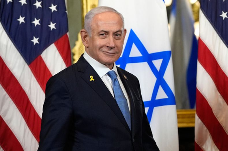 El primer ministro israelí Benjamin Netanyahu en la Casa Blanca en Washington el 25 de julio del 2024. (AP foto/Julia Nikhinson)