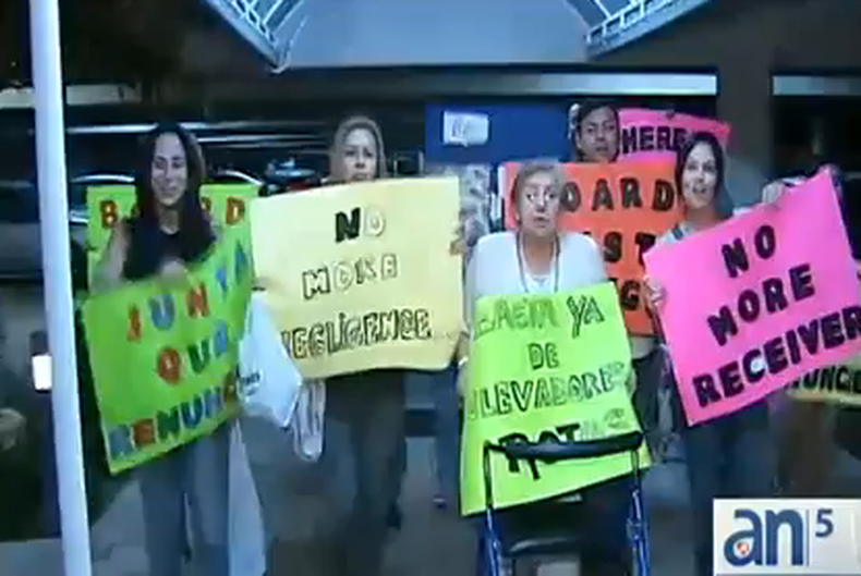 Una reunión de vecinos en el complejo de condominio Madison en el centro de Miami termina abruptamente entre gritos y con la intervención policial.