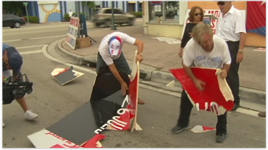 exilio de miami reacciona al izaje de la bandera en cuba