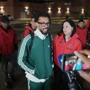 Vozinha, portero de Cabo Verde en el Mundial, habla con reporteros después de su llegada al aeropuerto de cara a su incorporación con Colo-Colo, el domingo 2 de agosto de 2026, en Santiago, Chile. (AP Foto/Esteban Felix)