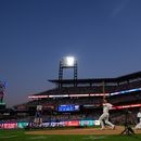 El venezolano Willson Contreras de los Medias Rojas de Boston batea en el Derby de Jonrones de la MLB el lunes 13 de julio del 2026. (AP Foto/Matt Rourke)