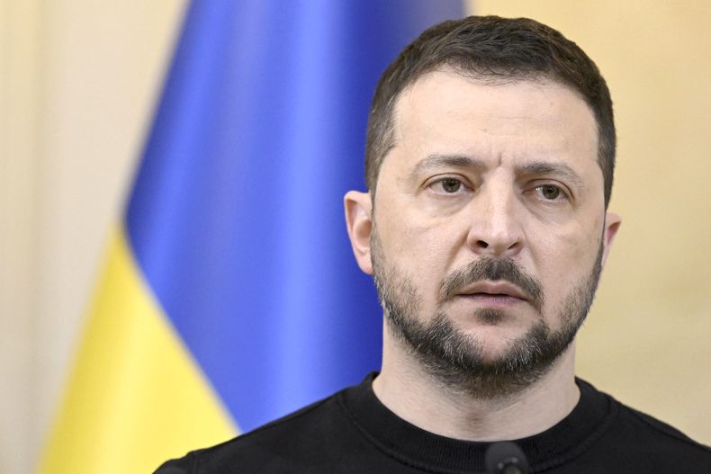 El presidente ucraniano Volodymyr Zelenskyy en Helsinki, Finlandia, el 3 de mayo de 2023. (Vesa Moilanen/Lehtikuva via AP)