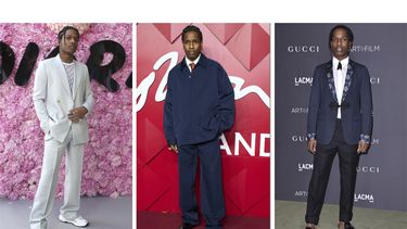 Esta fotografía combinada muestra diversas prendas usadas por el rapero A$AP Rocky. (Foto AP)