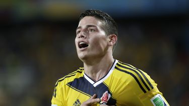 americateve | El jugador de Colombia, James Rodr&iacute;guez, festeja un gol contra Jap&oacute;n en el Mundial el martes, 24 de junio de 2014, en Cuiab&aacute;, Brasil. (AP Photo/Felipe Dana)