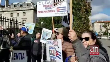 protesta de exiliados ante embajada de cuba en washington exige liberacion de jose daniel ferrer