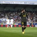 Lionel Messi del Paris Saint-Germain durante el partido contra Auxerre en la liga francesa, el domingo 21 de mayo de 2023, en Auxerre. (AP Foto/Thibault Camus)