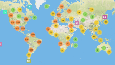 Distribucion geográfica de usuarios activos en Fonoma hasta Febrero 2015