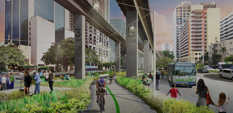 Comienza segunda fase del proyecto The Underline: donde residentes de Miami podrán caminar y pasear en bicicleta  y disfrutar del arte público