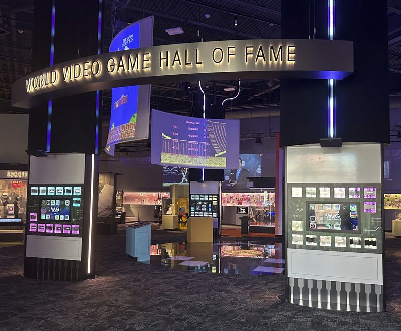 Esta fotografía del 17 de septiembre de 2024 muestra el Salón de la Fama Mundial de los Videojuegos en Rochester, Nueva York. (AP Foto/Carolyn Thompson)