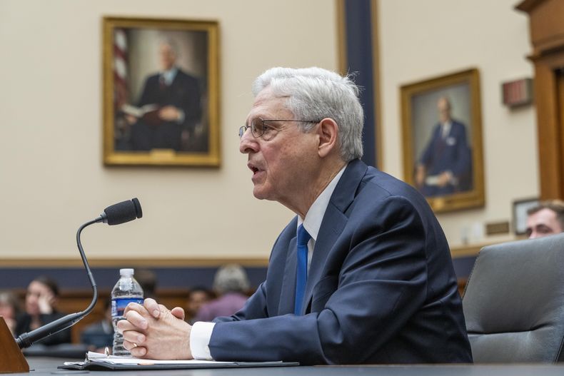 El secretario de Justicia de Estados Unidos, Merrick Garland, testifica durante una audiencia de la Comisión de Asuntos Jurídicos de la Cámara de Representantes, el martes 4 de junio de 2024, en el Capitolio, en Washington. (AP Foto/Jacquelyn Martin)