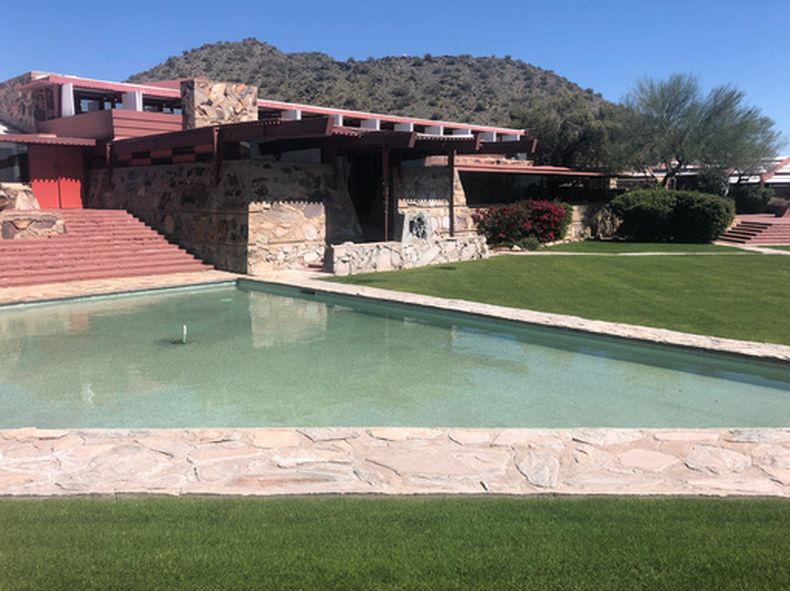 Vista de la casa-museo Taliesin West del afamado arquitecto Frank Lloyd Wright, en Scottsdale, Arizona, el 25 de marzo de 2019. (AP Foto/Kim Johnson Flodin)