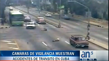 americateve | Accidentes de tránsito captados en el momento en que ocurren por cámaras de vigilancia en las calles cubanas.