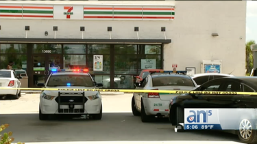 asaltante a tiro limpio en un 7-eleven de miami
