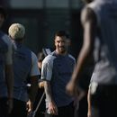 Lionel Messi (centro) durante un entrenamiento del Inter Miami, el martes 18 de julio de 2023, en Fort Lauderdale, Florida. (AP Foto/Rebecca Blackwell)
