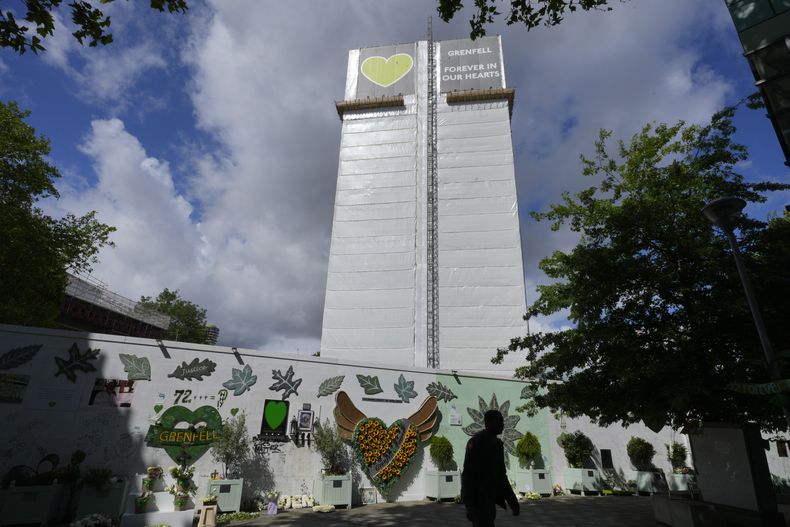 La Torre Grenfell en Londres el 14 de junio del 2024. (AP foto/Kirsty Wigglesworth)