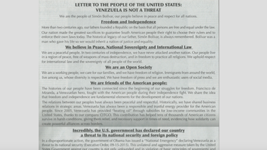 el regimen de maduro niega ser una amenaza para eeuu en una carta publicada en el nyt