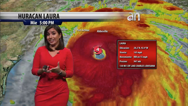 en pocas horas el catastrofico huracan categoria 4 laura,  impactara los estados de luisiana y texas